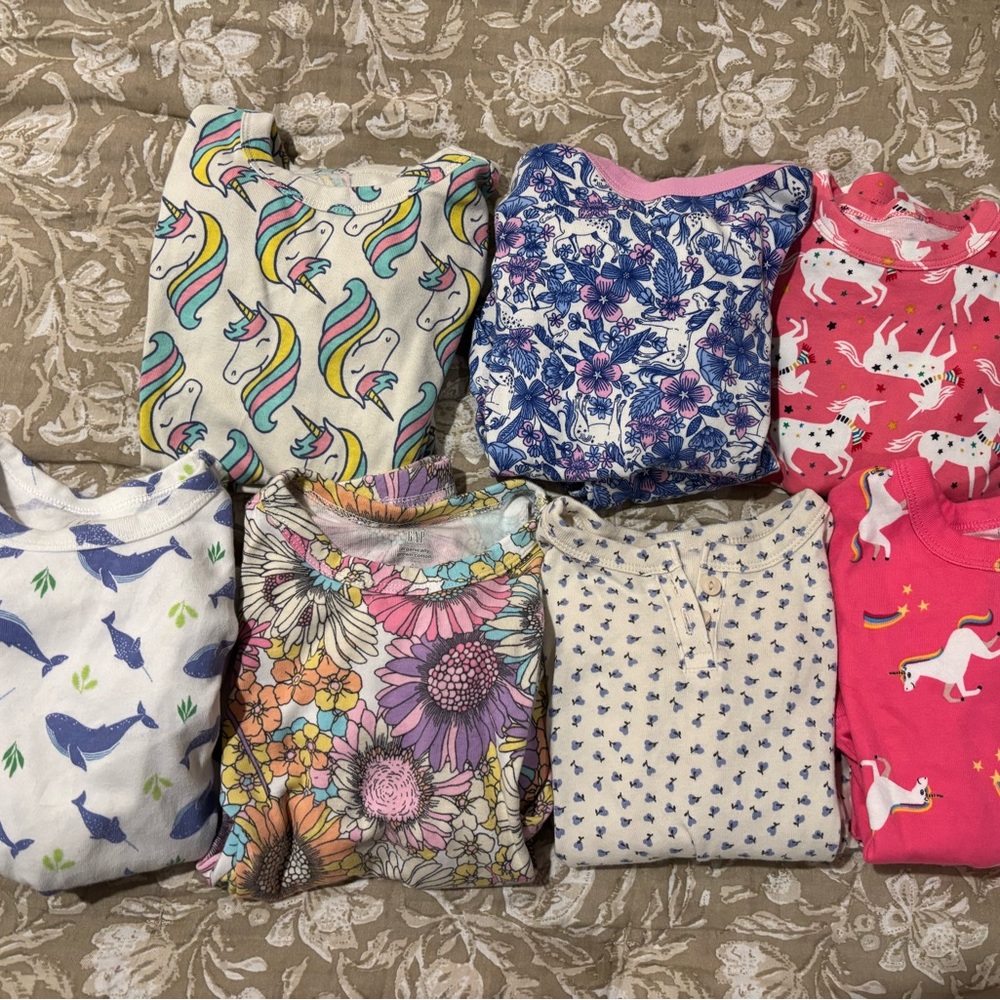gap girls organic cotton pajama bundle, size 4T